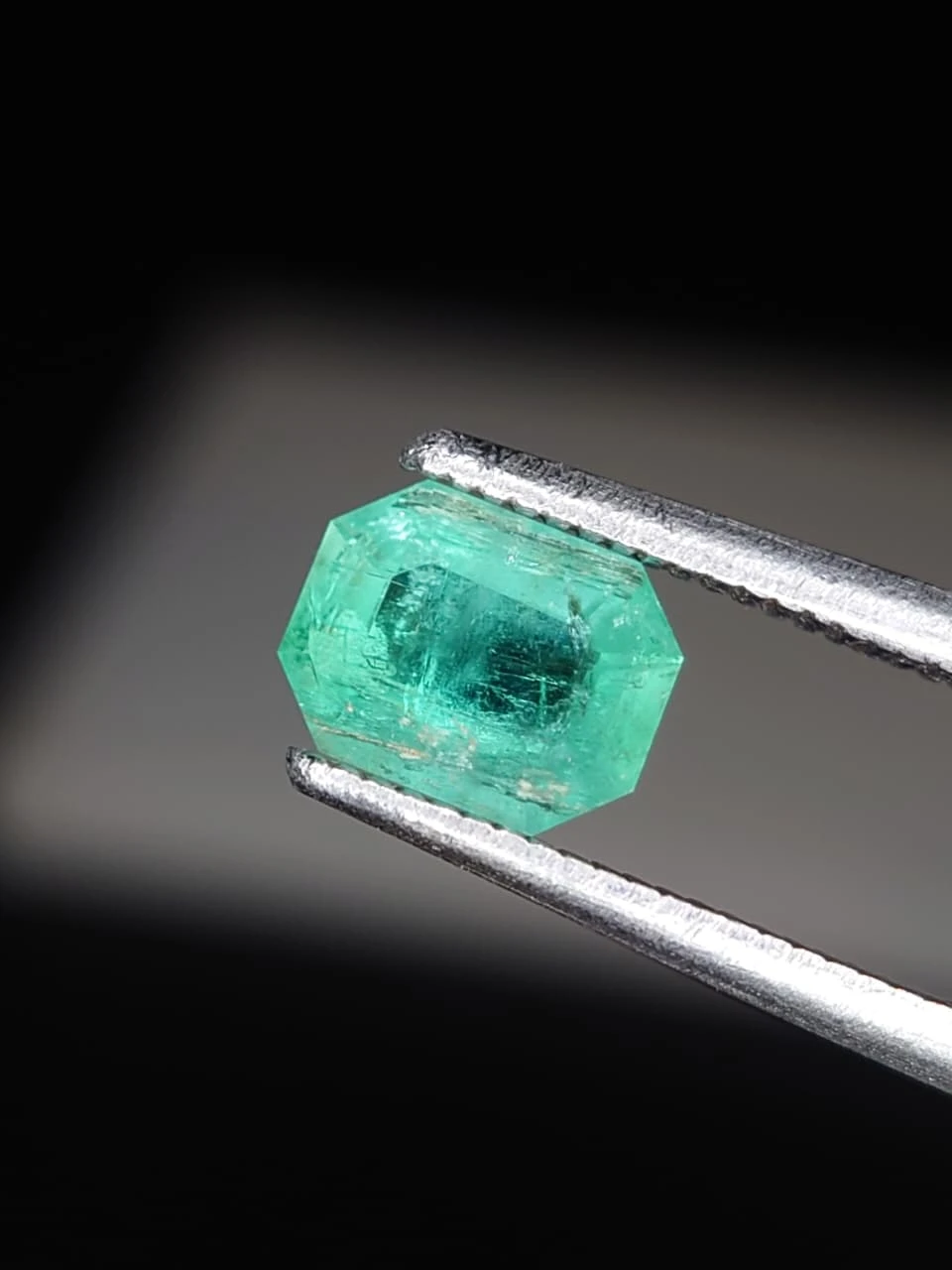 0.7ct Natural Octagon Faceted Panjshir Emerald from Afghanistan — view 1